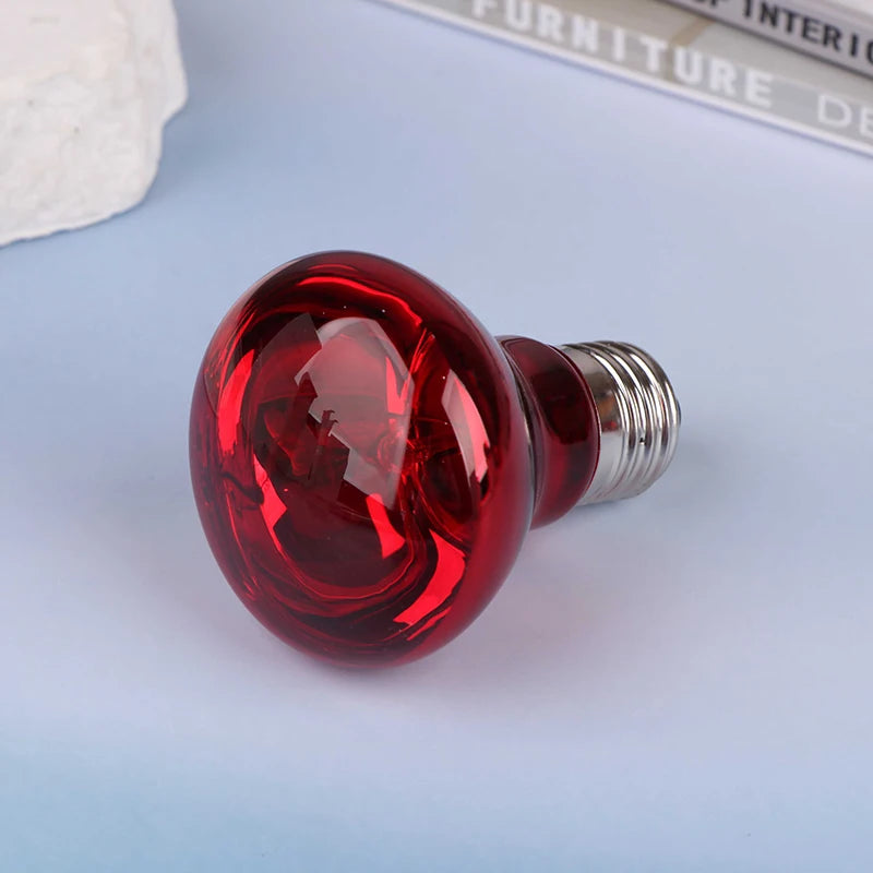 UVA Red Glow Reptile Heat Bulb — Day & Night E27 Basking Lamp, 25W–100W