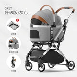 Stroller Detachable Foldable 4 Wheels Pet Stroller Aluminium Alloy Dog Trolley for Corgi Teddy Dogs and Cats 강아지유모차