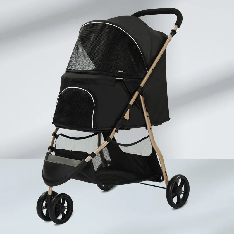Lightweight 3-Wheel Dog & Cat Stroller for Small to Medium Pets