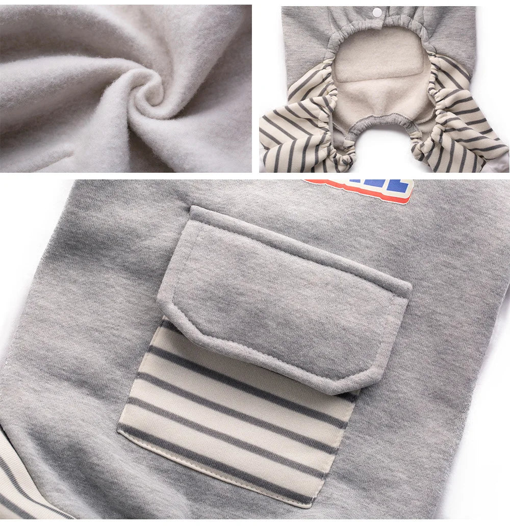 Striped Turtleneck Dog Jumpsuit
