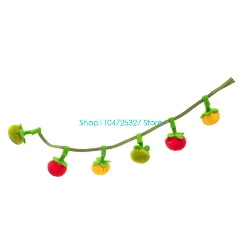 Colorful Tomato Tassel Cat Teaser Wand — Interactive Indoor Play Toy for Cats