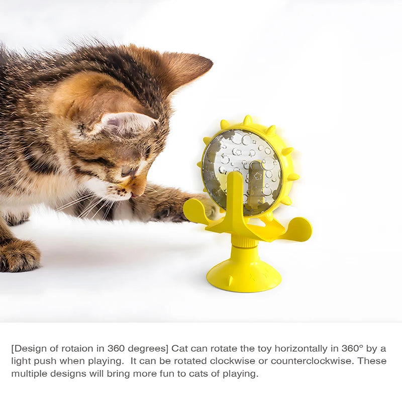 Cat Treat Wheel Puzzle Feeder — Interactive Slow Feeder for Mental Stimulation