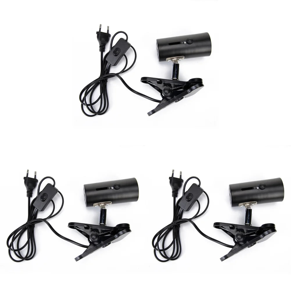 360° Rotating E27 Lamp Holder — Clip-On Reptile Heat & UV Fixture