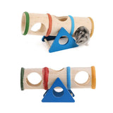 Wooden Hamster Seesaw — Tunnel Toy with Teeth-Grinding Design