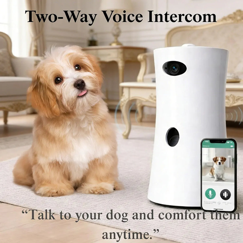 Smart Pet Camera with Treat Tossing, 1080P FHD, Night Vision & 2-Way Audio