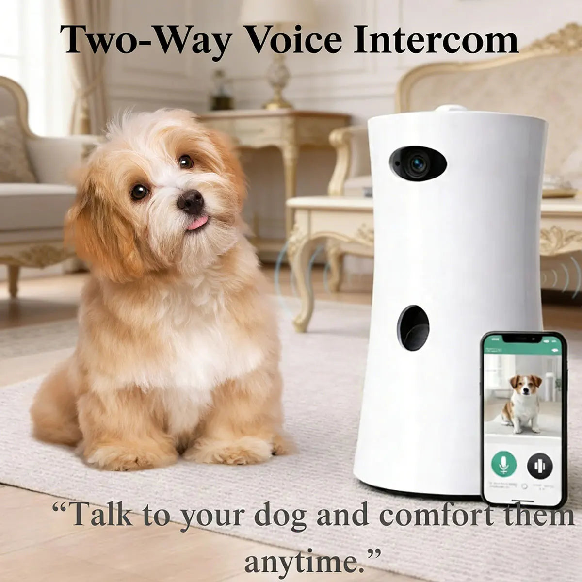Smart Pet Camera with Treat Tossing, 1080P FHD, Night Vision & 2-Way Audio