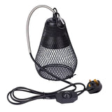 No-Light Ceramic Heat Lamp with Protective Cage — Scald-Safe Reptile Heater