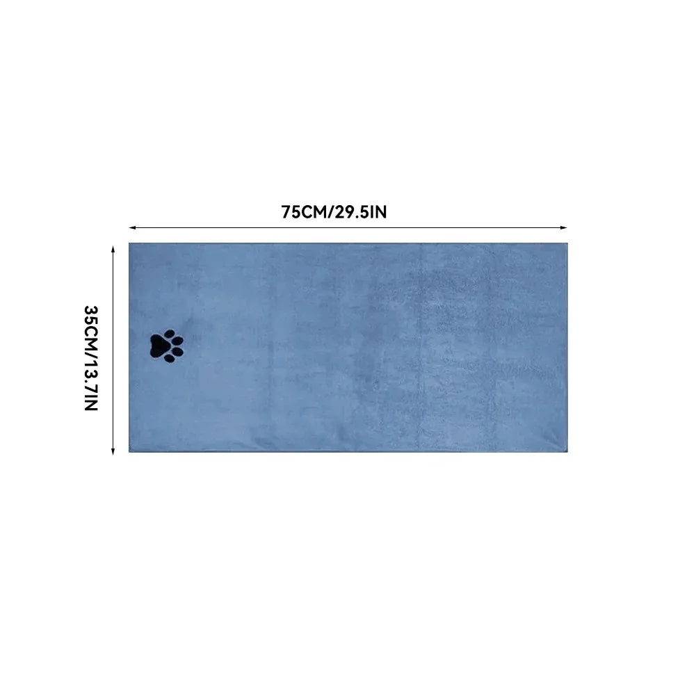 Embroidered Microfiber Pet Bath Towel — Soft, Absorbent, Multiple Sizes