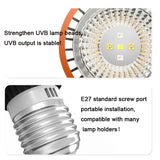 3W UVA/UVB LED Reptile Basking Bulb — Dual-Cooling E27 Sunlight Lamp