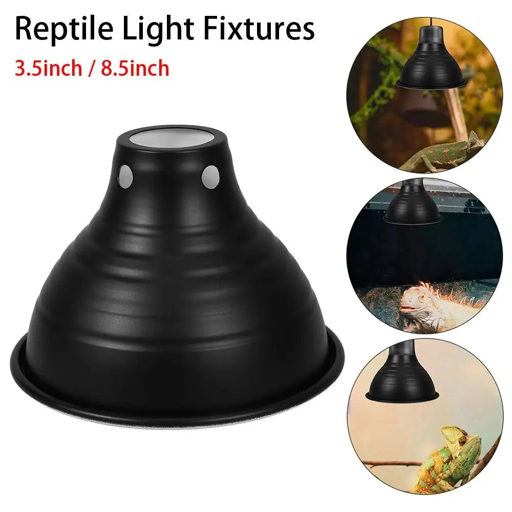 Aluminum Reptile Heat Lamp Dome Shell — Reflective Lampshade with Wire Bracket