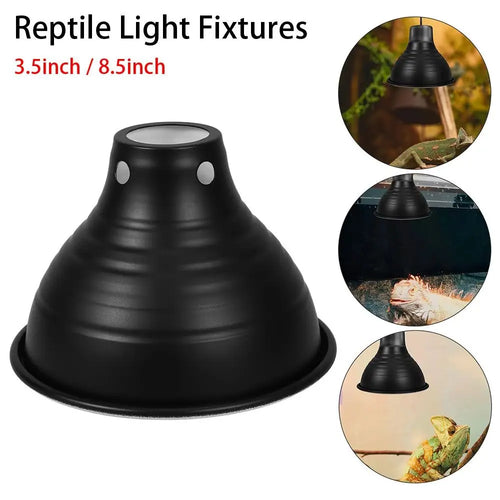 Aluminum Reptile Heat Lamp Dome Shell — Reflective Lampshade with Wire Bracket