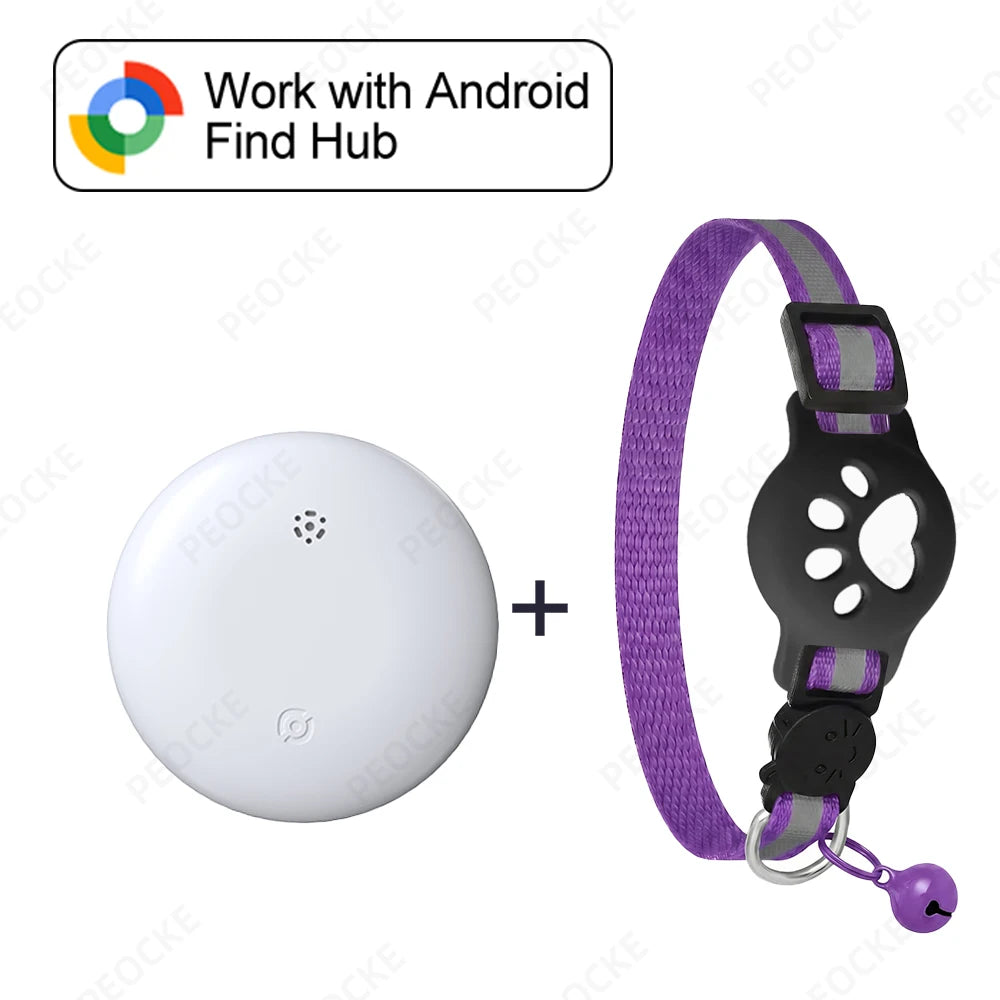 Lightweight Waterproof Cat Tracking Collar - Google Find Hub Bluetooth GPS Locator