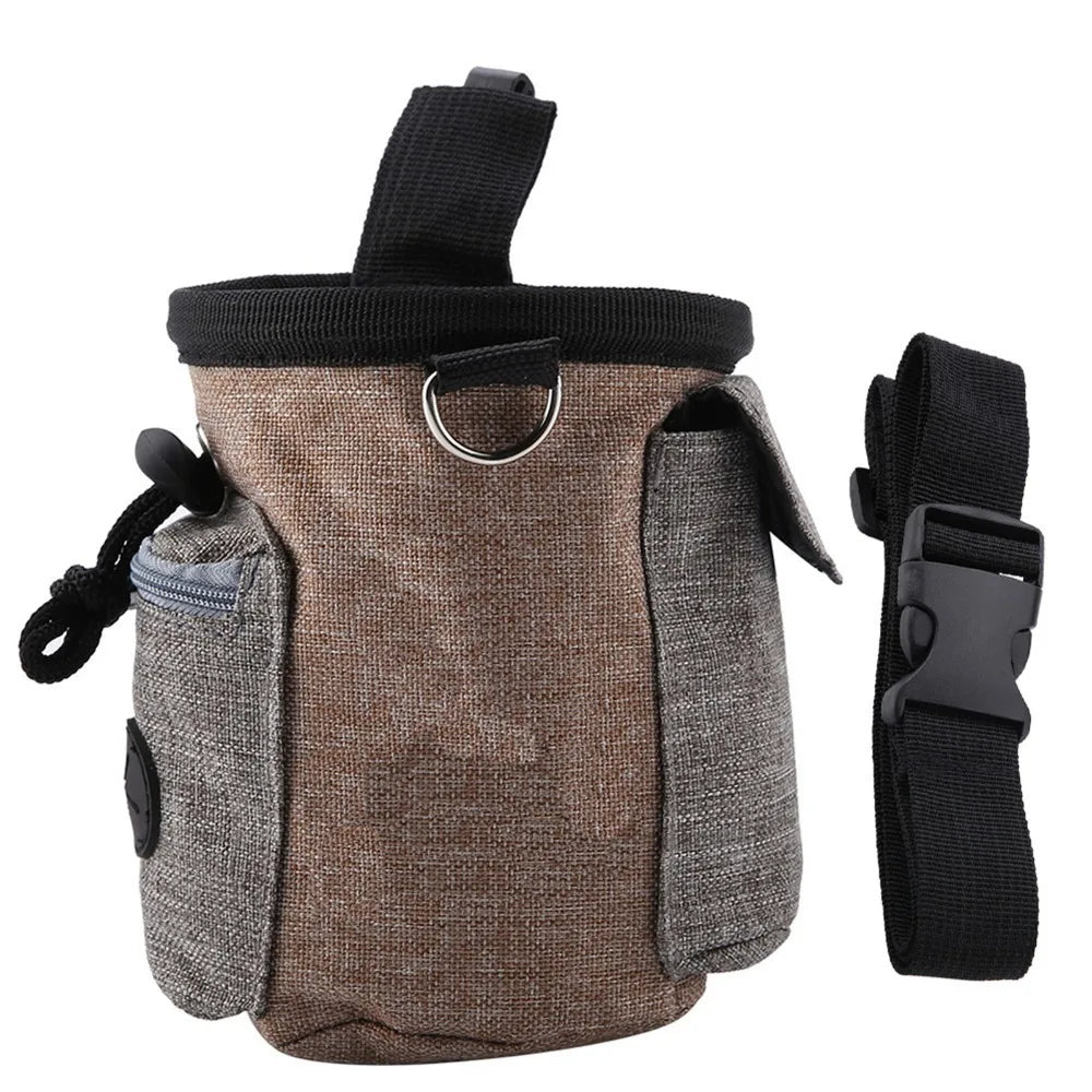 Linen Dog Waist Pack Treat Pouch (Adjustable, Water-Resistant, Cotton)