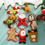 Christmas Santa Plush Squeaky Dog Toy (Chew Rope Toy)
