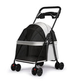 3 In1 Premium Pet Stroller Foldable Medium Size Dog Buggies with Luxury Style 4 Wheels Steel Frame Small Dogs Cats