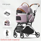 Detachable Aluminum Tube Foldable Pet Stroller Travel Trolley for Cats, Puppies & Dogs — Portable