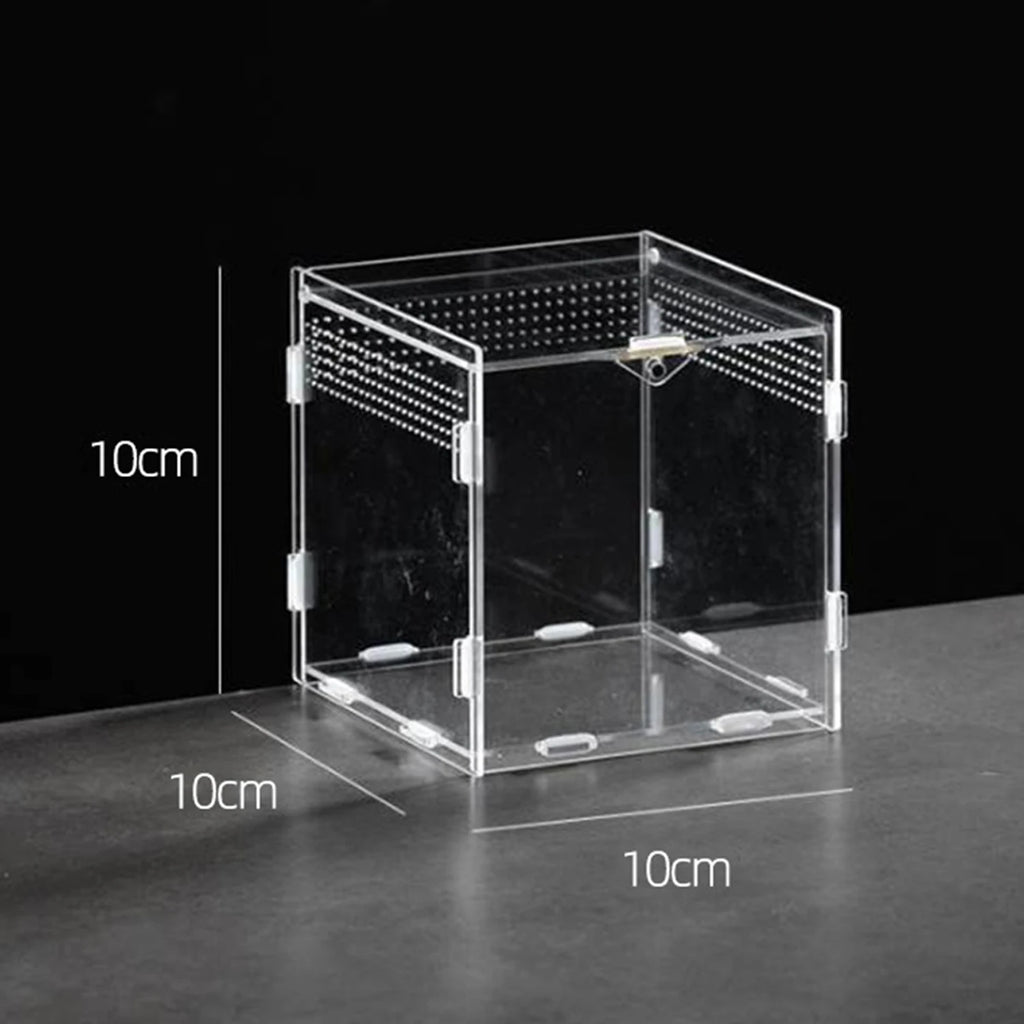Clear Acrylic Reptile Breeding Box — Ventilated Habitat, Multiple Sizes