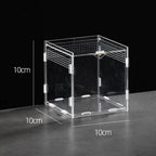 Clear Acrylic Reptile Breeding Box — Ventilated Habitat, Multiple Sizes