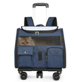 Foldable 2-in-1 Rolling Pet Carrier Backpack with Wheels