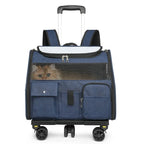 2-in-1 Rolling Pet Carrier Backpack with Wheels for Dogs & Cats