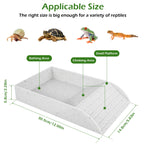 Anti-Slip Tortoise Bathing Dish — Dual-Ramp Food & Water Bowl