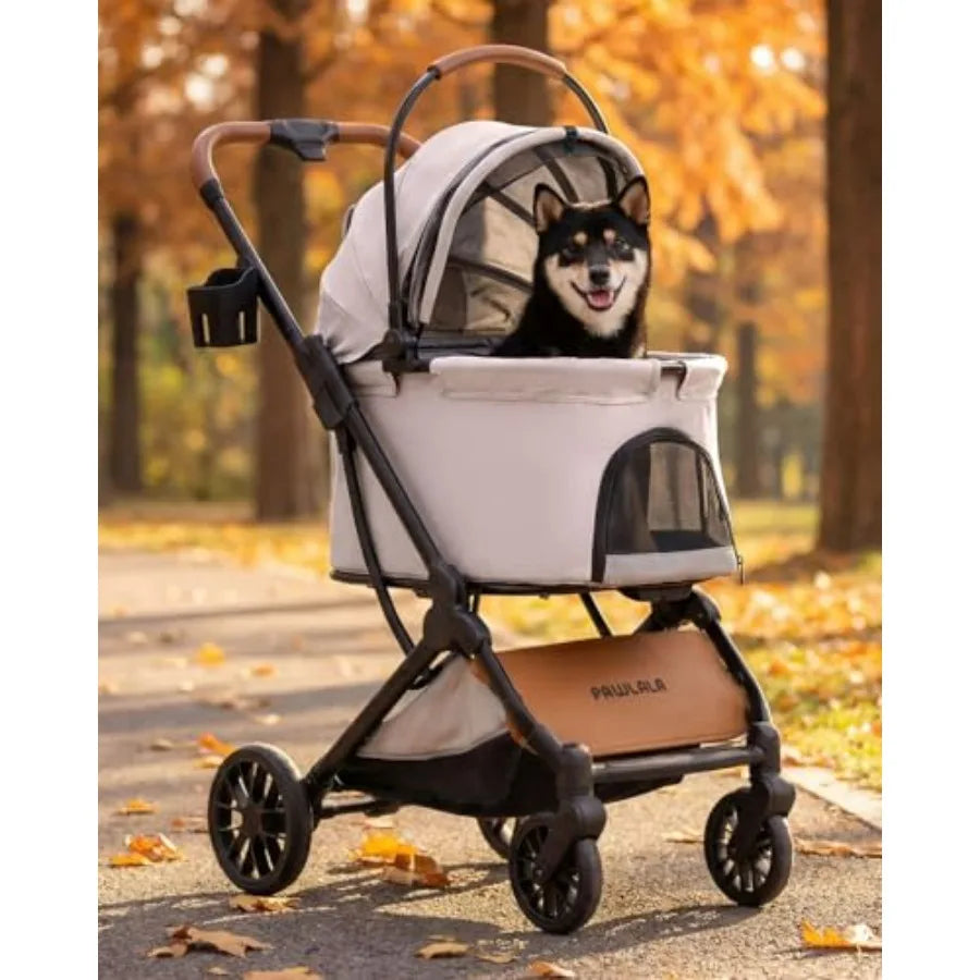 Shock-Absorbing Pet Stroller with Detachable Carrier for Small & Medium Dogs & Cats — Suspension Cart