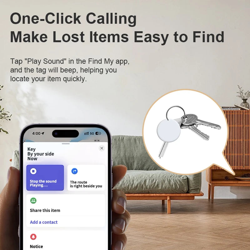 Apple Find My Bluetooth Tracker 2-Pack for Pets, Keys, Bags & Luggage (iOS)