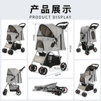 Foldable Breathable Universal Lightweight Pet Cart & Travel Trolley for Cats & Dogs