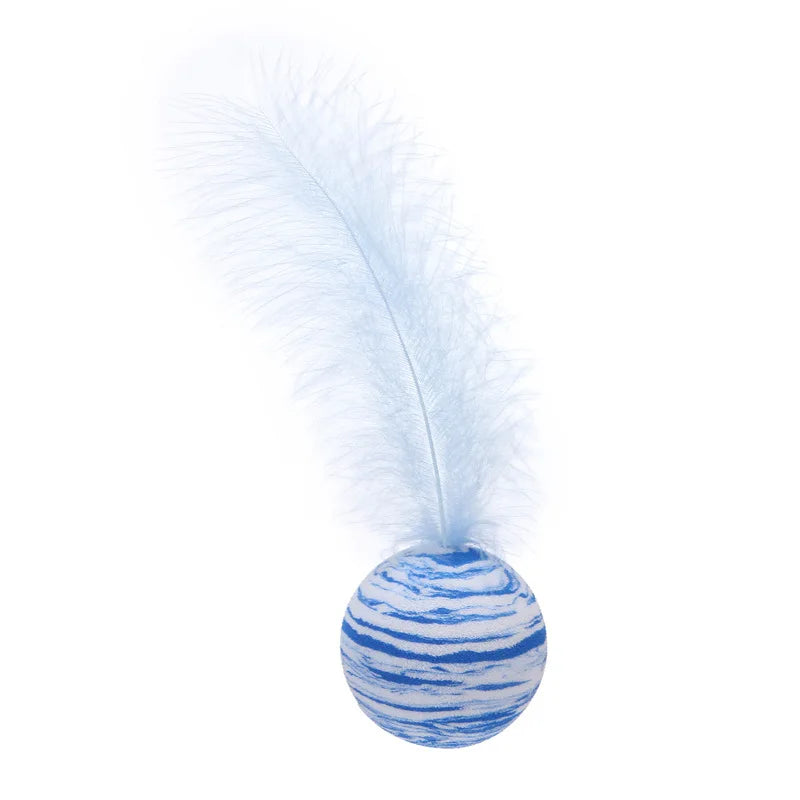 Star Ball & Feather Foam Cat Toy — Interactive Throwing & Teaser Toy for Cats