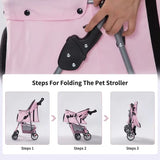 Steel Tube Dog Trolley Customized Pet Stroller For Small Dogs Cats Factory