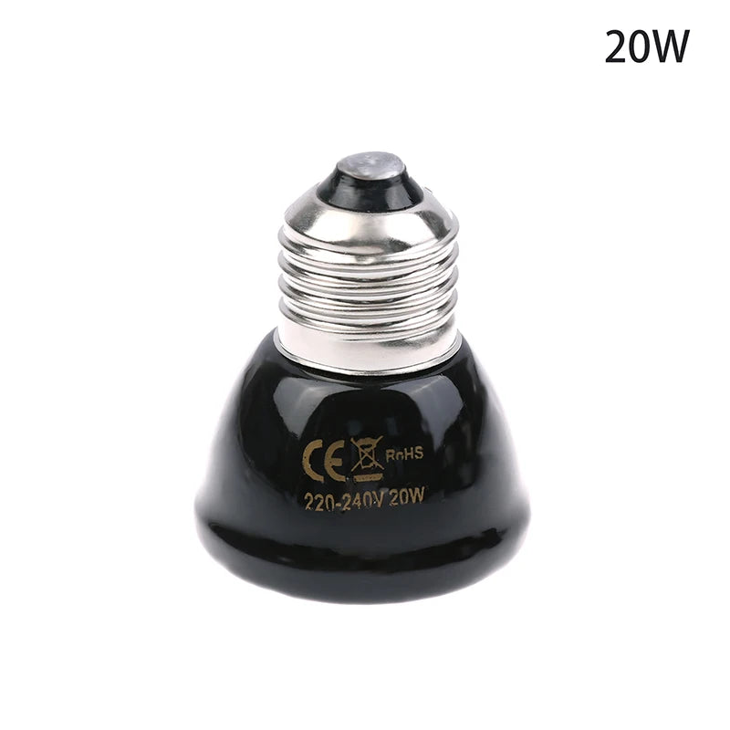 Ceramic Infrared Heat Lamp for Reptiles — No-Light Warmer, E27, 20W-80W