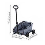 Folding Travel Cart Space Saving Pet Stroller Wagon Dog Carrier Trolley for Small Dogs Cats Camping Shopping