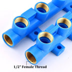 Water Pipe Splitter Distributor (4/5/6-Way, 1/2" Thread, Drain Switch)
