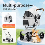 carrinho pet Foldable 4-Wheel Eco-friendly Pet Stroller Quick One-Hand Folded Portable Pet Bag Travel Carrier for Small/Medium D