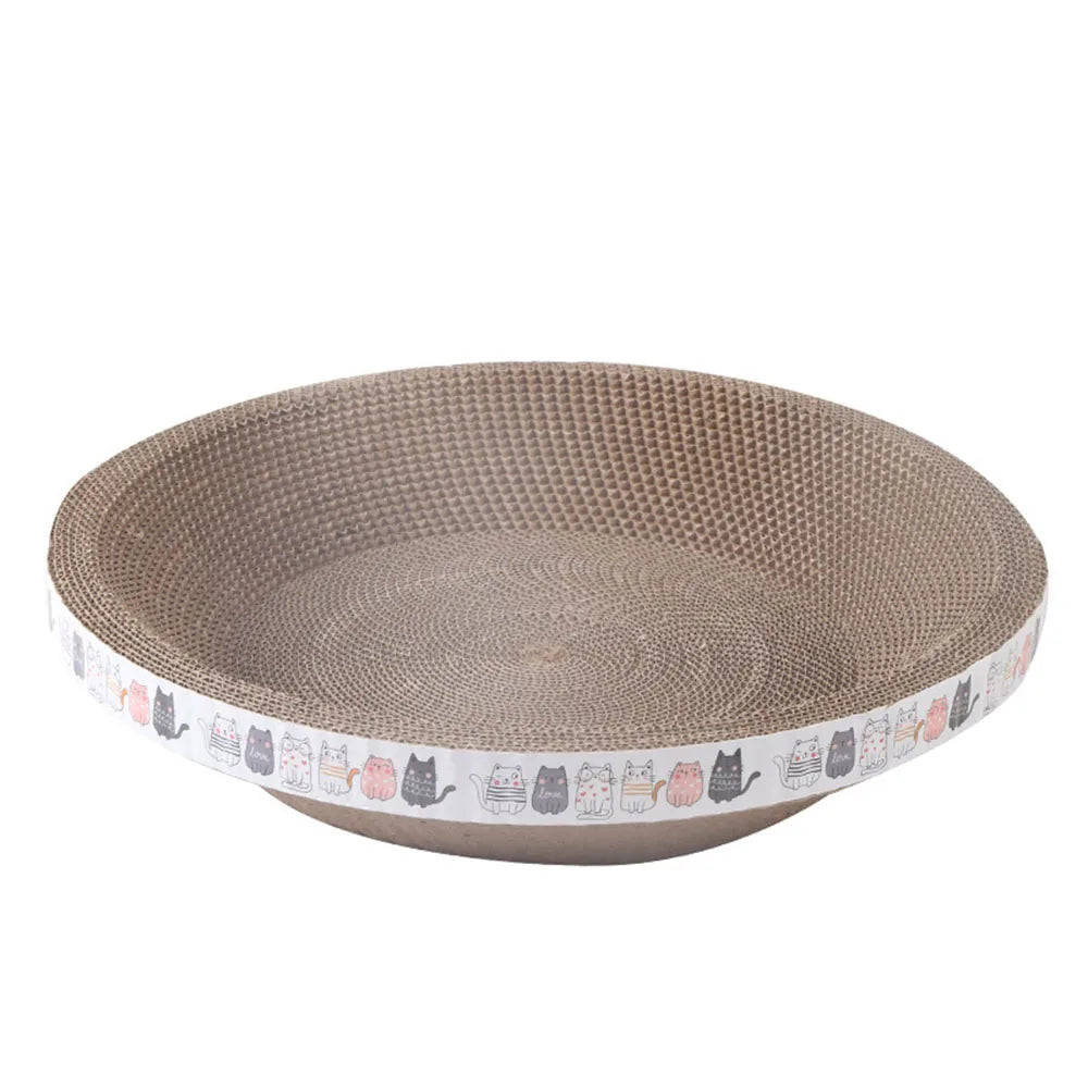2-in-1 Cardboard Cat Scratcher Bowl Bed