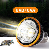 3W UVA/UVB LED Reptile Basking Bulb — Dual-Cooling E27 Sunlight Lamp