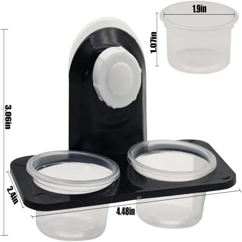 Gecko Feeder Ledge — Detachable Suction Cup Dish for Arboreal Reptiles