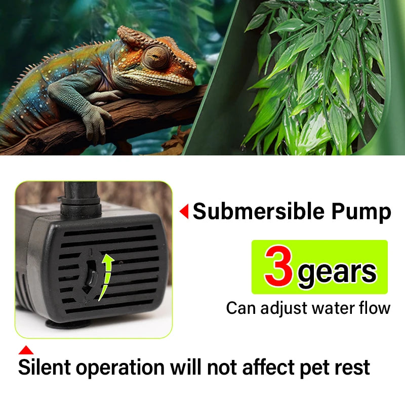 Automatic Reptile Water Fountain — Filtered Drinking Dispenser for Amphibians & Reptiles