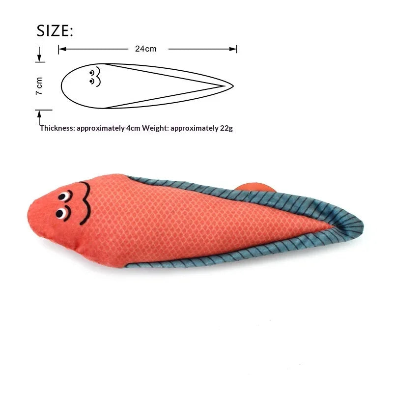 Catnip & Silvervine Fish Kicker Toy — Chew-Resistant with Wand Attachment