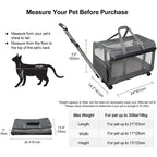 Large Rolling Pet Carrier with Wheels up to 30lbs (Breathable, Collapsible)