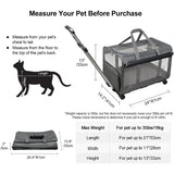 Large Rolling Pet Carrier with Wheels up to 30lbs (Breathable, Collapsible)
