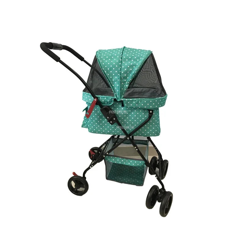Fashion Universal-Wheel Pet Stroller — Lightweight Foldable Dog & Cat Cart with Modern Design