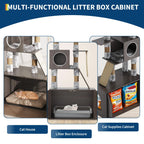 66.9in Cat Tree Tower with Enclosed Litter Box
