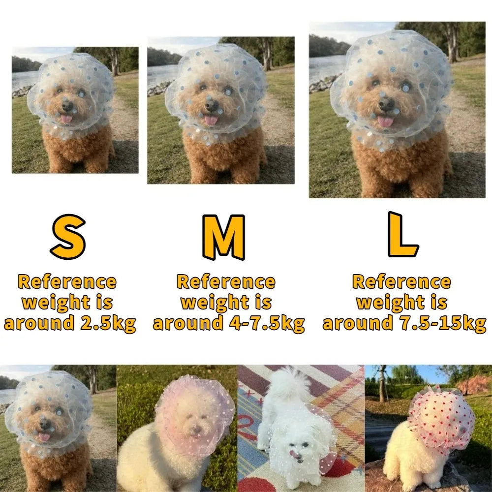 Pet Anti-Mosquito Headgear (Breathable Mesh, Adjustable, Love/Wave Pattern)