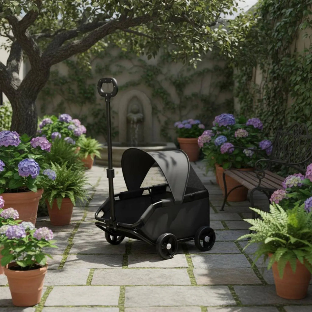 Small Foldable Outdoor Pet Stroller for Cats — Park-Ready Compact Travel Cart