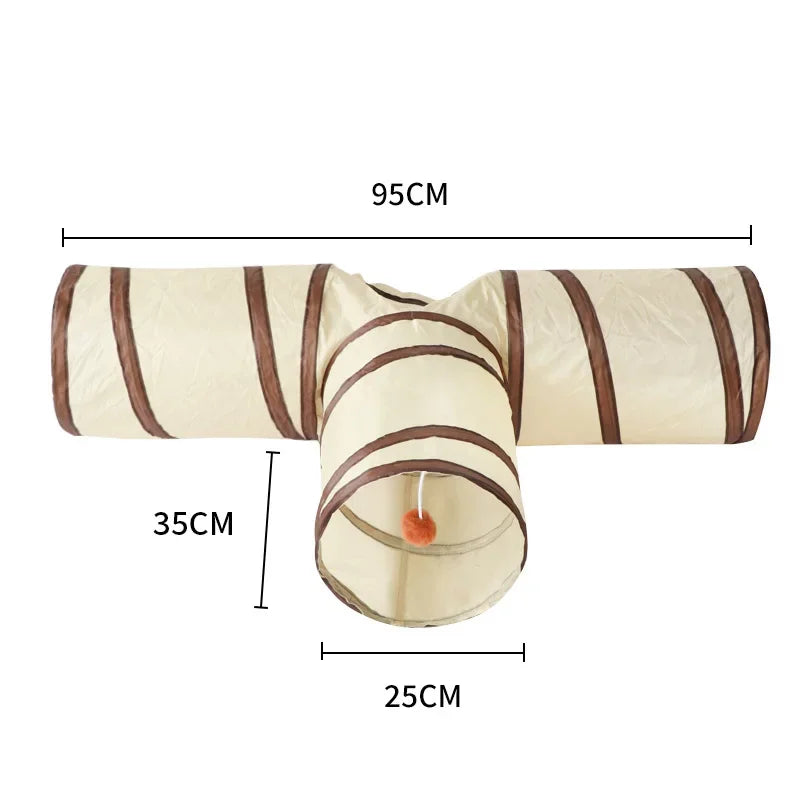 Foldable Crinkle Cat Play Tunnel