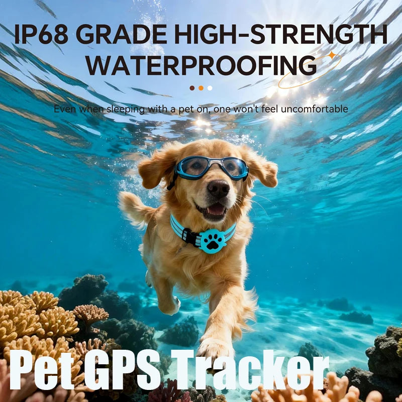 IP67 Waterproof GPS Animal Tracker Collar for Cats & Dogs (iOS & Android)