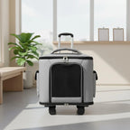 Large Capacity Breathable Mesh Rolling Feline Carrier Suitcase — Multi-Carry Option Travel Bag for Cats