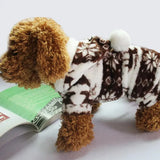 Coral Velvet Deer Print Dog Onesie (Four-Legged Winter Clothes)