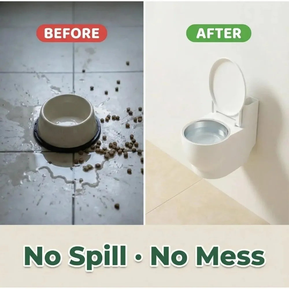 Toilet-Shaped Pet Water Bowl (Stainless Steel, Anti-Spill, Non-Slip)